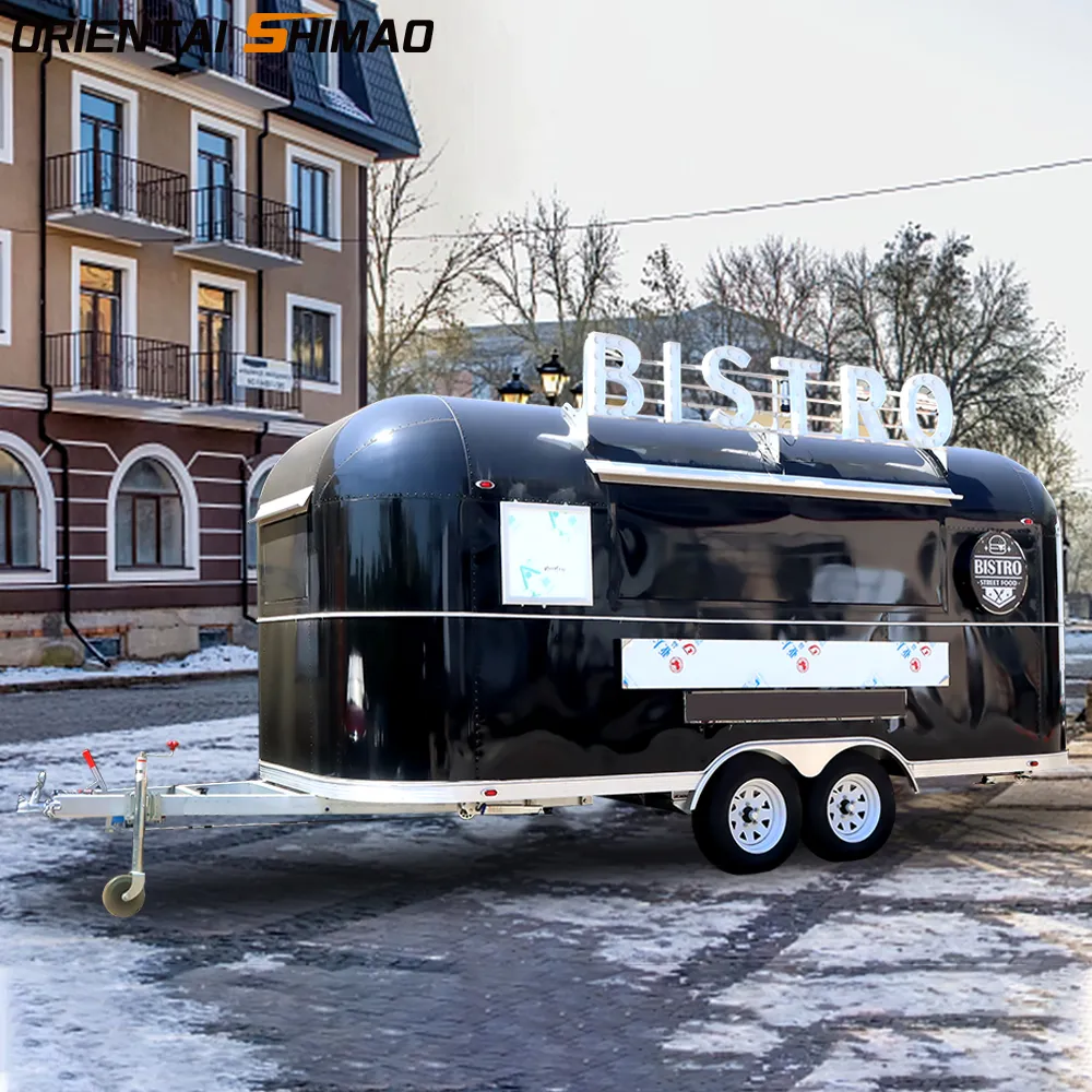 trailer thực phẩm airstream màu đen