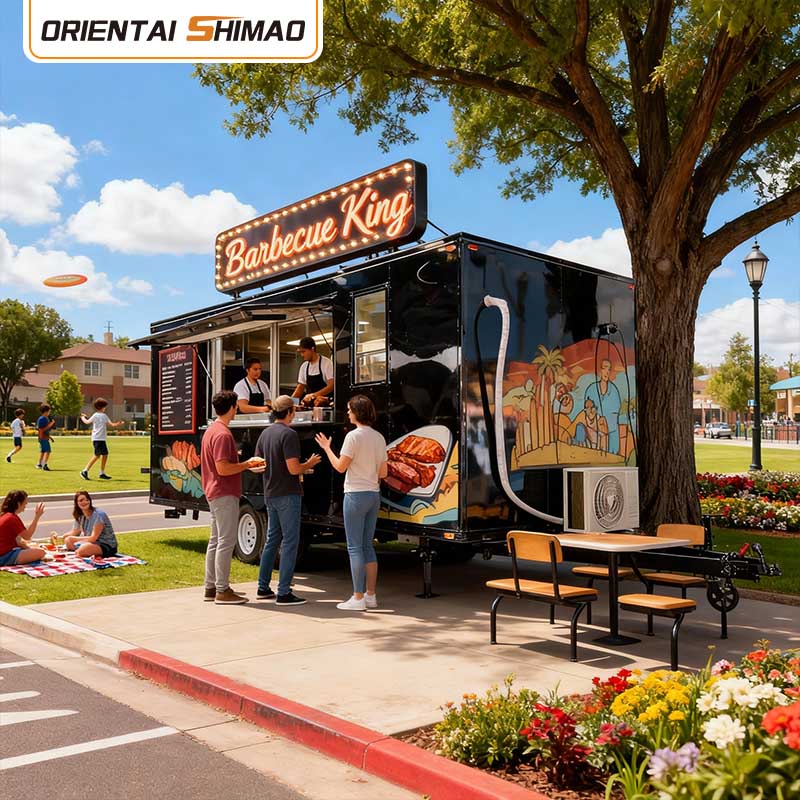 Xe Đựng Thực Phẩm Nhà Bếp Di Động Thương Mại Nhà Hàng Thiết Bị Phục Vụ Thực Phẩm Điện Xe Kéo Đường Phố Sử Dụng Xe Tải Thực Phẩm