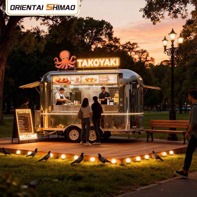 Trailer kem Thức ăn đường phố Dịch vụ ăn uống di động Trailer thực phẩm Xe tải thực phẩm