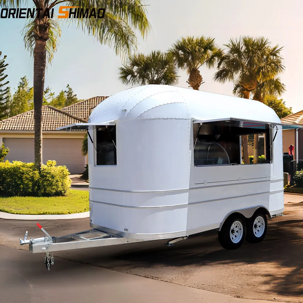 Trailer thực phẩm Airstream trắng